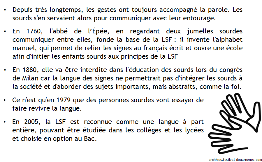 Histoire lsf